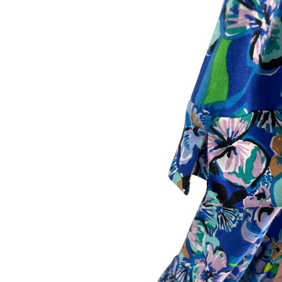 Lilly Pulitzer Alaina 3/4 Sleeve Dress Blue Grotto Twilight Tropics Print Large - Picture 4 of 8